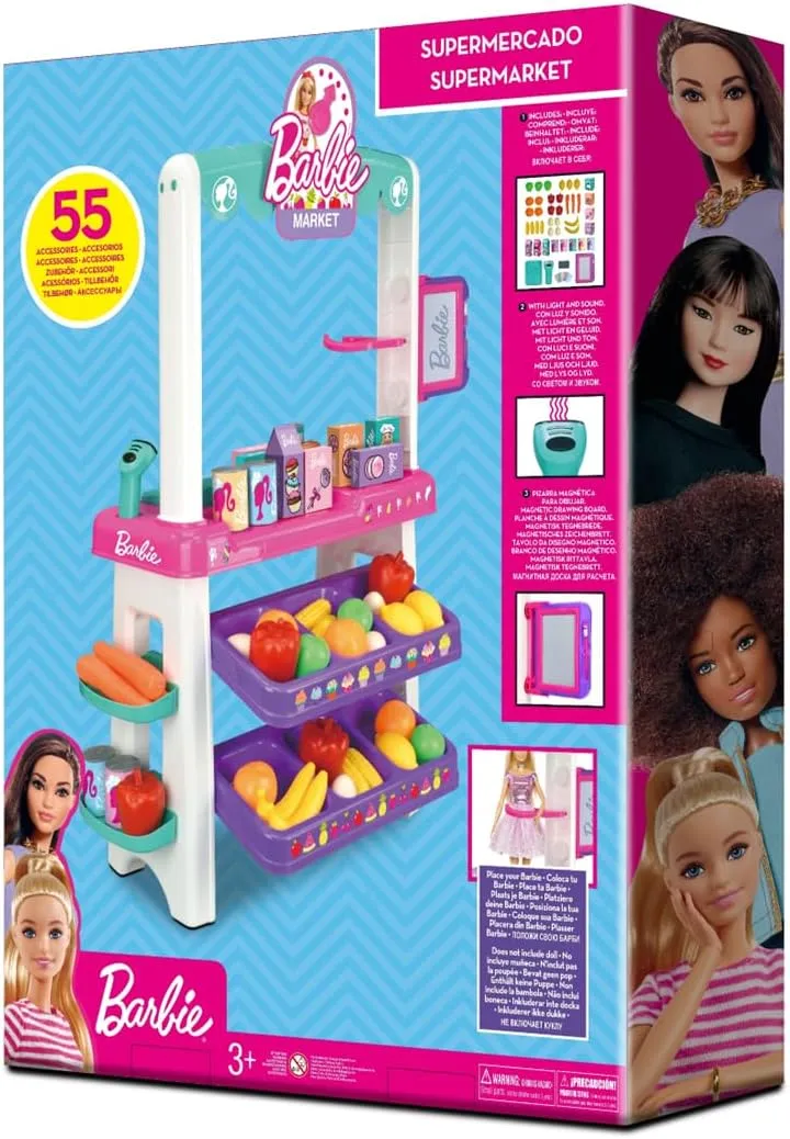 Barbie Light & Sound Supermarket with 55 Accessories
