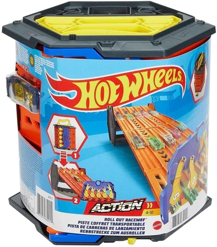 Hot Wheels Roll Out Raceway Track Set, With 1 1:64 Hot Car,