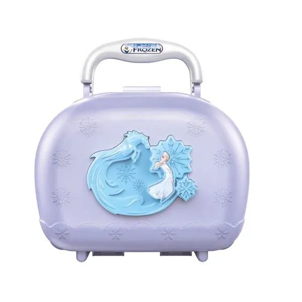 Disney Frozen Handbag Kitchen Playset for Toddlers – Portable 2-in-1 Pretend Play Cooking Suitcase Toy with 14+ Kitchen Accessories and Utensils