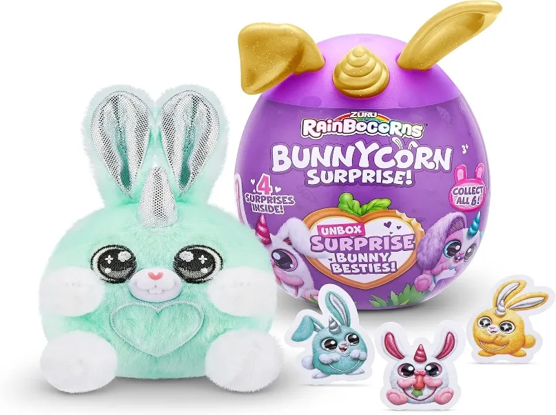 ZURU Rainbocorns Plush Collectible Dolls 2‑Pack with Surprise Eggs & Stickers