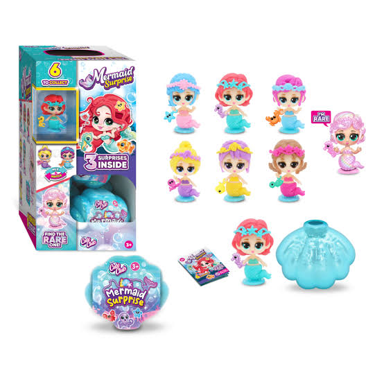 Cute Club Mermaid Surprise Collectible brings enchanting mini mermaid dolls with vibrant tails and magical accessories, perfect for imaginative underwater adventures.