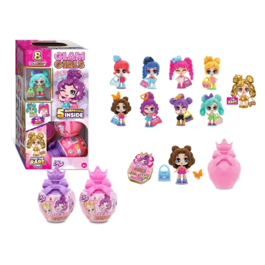 Cute Club Glam Girls Collectible brings stylish mini dolls with trendy outfits and accessories, perfect for imaginative fashion play.